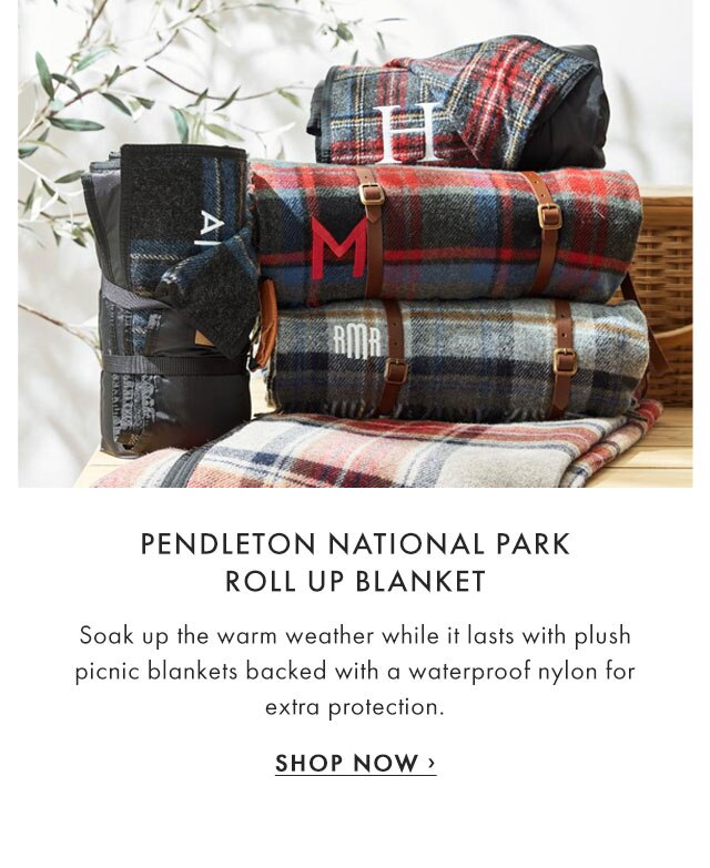 PENDLETON NATIONAL PARK ROLL UP BLANKET - Soak up the warm weather while it lasts with plush picnic blankets backed with a waterproof nylon for extra protection. - SHOP NOW ›