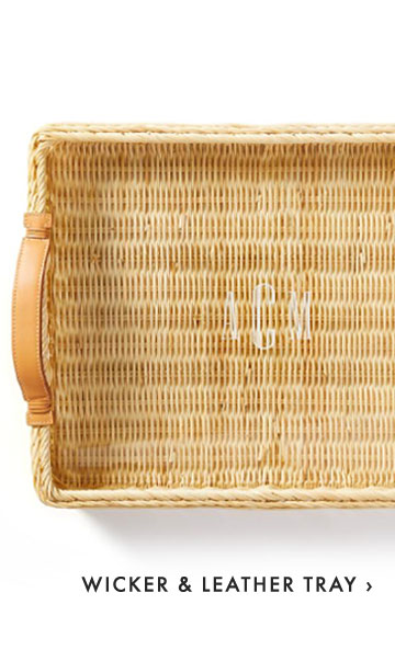 WICKER & LEATHER TRAY ›