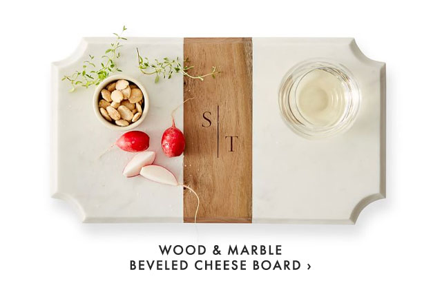 WOOD & MARBLE BEVELED CHEESE BOARD ›