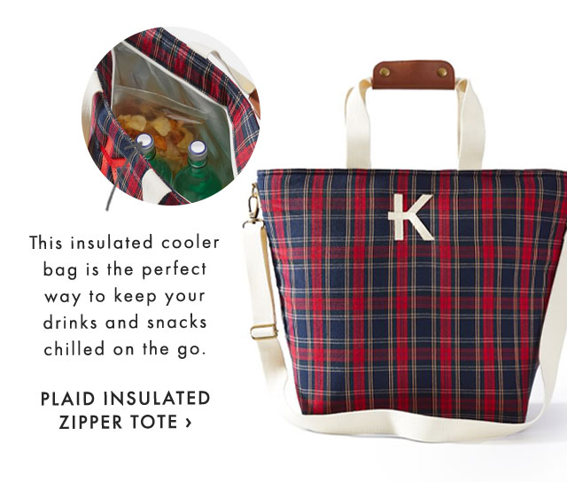This insulated cooler bag is the perfect way to keep your drinks and snacks chilled on the go. - PLAID INSULATED ZIPPER TOTE ›