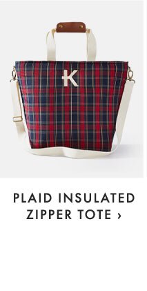 PLAID INSULATED ZIPPER TOTE ›