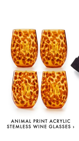 ANIMAL PRINT ACRYLIC STEMLESS WINE GLASSES ›