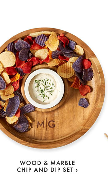 WOOD & MARBLE CHIP AND DIP SET ›