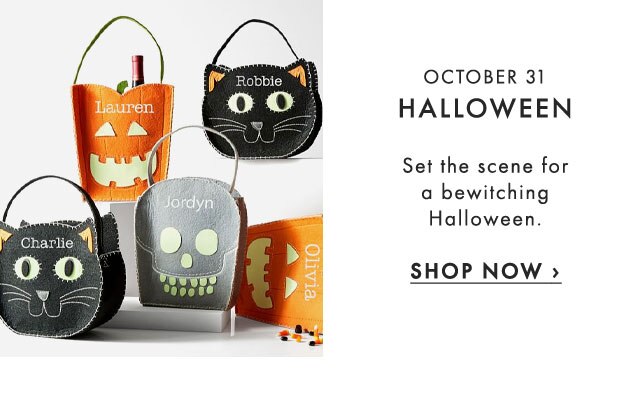 OCTOBER 31 - HALLOWEEN - Set the scene for a bewitching Halloween. - SHOP NOW ›