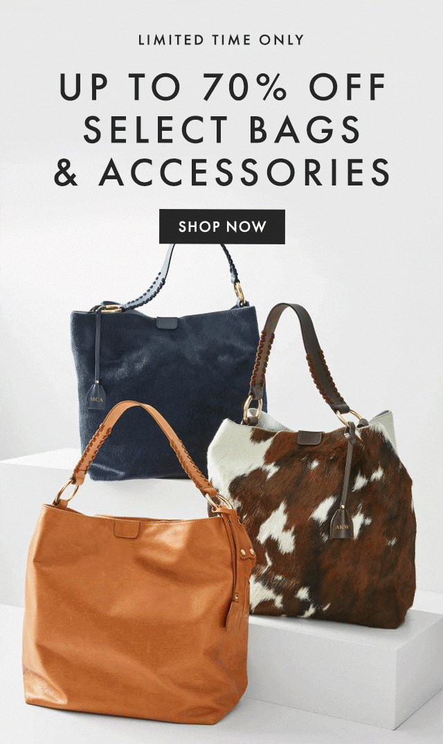 LIMITED TIME ONLY - UP TO 70% OFF SELECT BAGS & ACCESSORIES - SHOP NOW