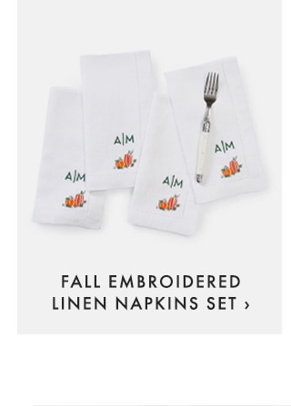 FALL EMBROIDERED LINEN NAPKINS SET ›