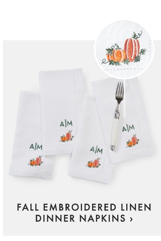 FALL EMBROIDERED LINEN DINNER NAPKINS ›