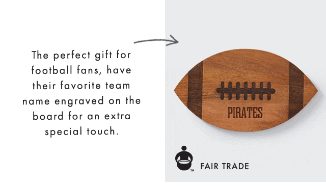 The perfect gift for football fans, have their favorite team name engraved on the board for an extra special touch.
