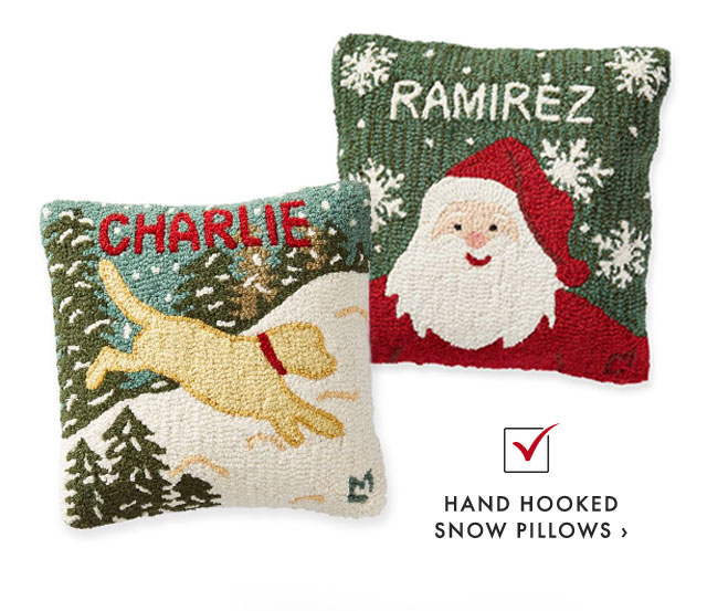 HAND HOOKED SNOW PILLOWS ›