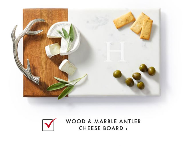 WOOD & MARBLE ANTLER CHEESE BOARD ›