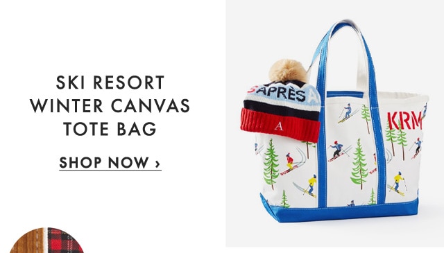 SKI RESORT WINTER CANVAS TOTE BAG - SHOP NOW ›