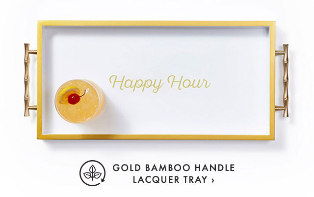 GOLD BAMBOO HANDLE LACQUER TRAY ›