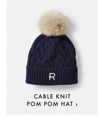 CABLE KNIT POM POM HAT ›