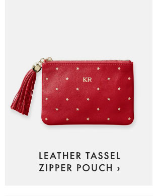 LEATHER TASSEL ZIPPER POUCH ›