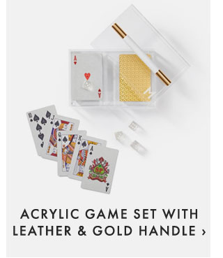 ACRYLIC GAME SET WITH LEATHER & GOLD HANDLE ›