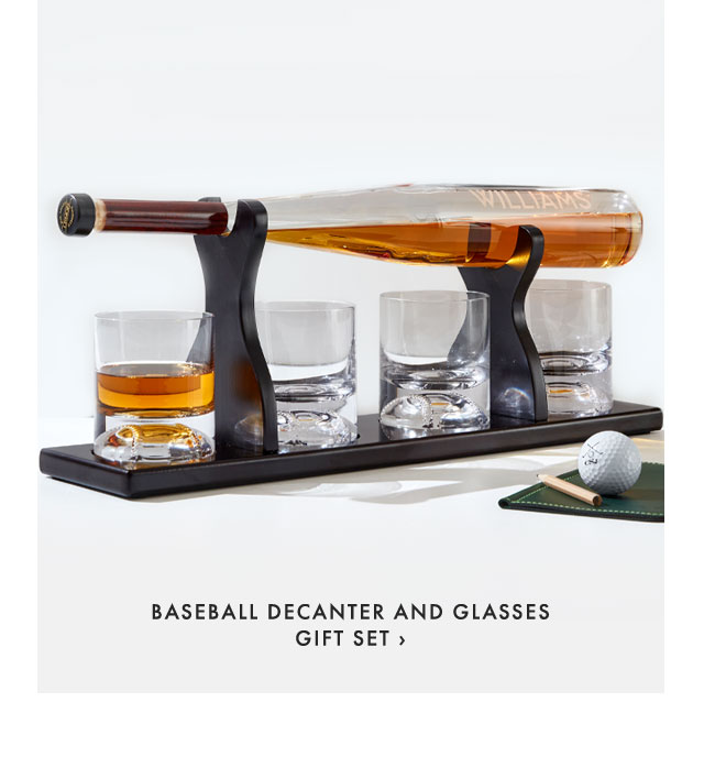 BASEBALL DECANTER AND GLASSES GIFT SET ›