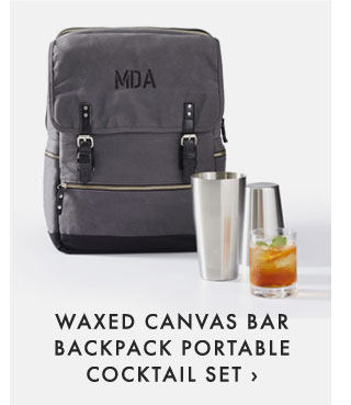 WAXED CANVAS BAR BACKPACK PORTABLE COCKTAIL SET ›