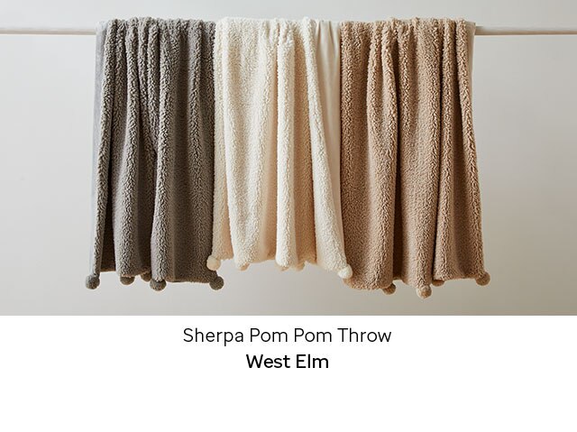 Sherpa Pom Pom Throw - West Elm