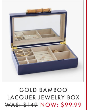 GOLD BAMBOO LACQUER JEWELRY BOX - WAS: $149 - NOW: $99.99