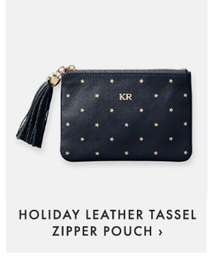HOLIDAY LEATHER TASSEL ZIPPER POUCH ›