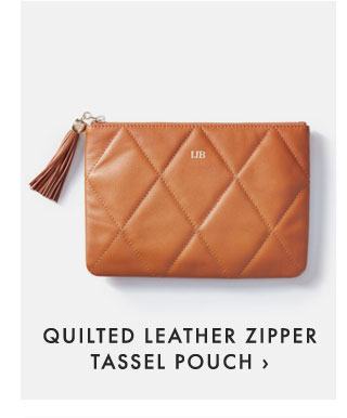QUILTED LEATHER ZIPPER TASSEL POUCH ›