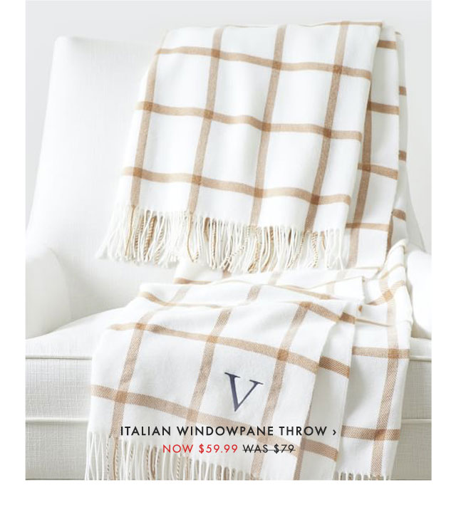 ITALIAN WINDOWPANE THROW › NOW $59.99 - WAS $79