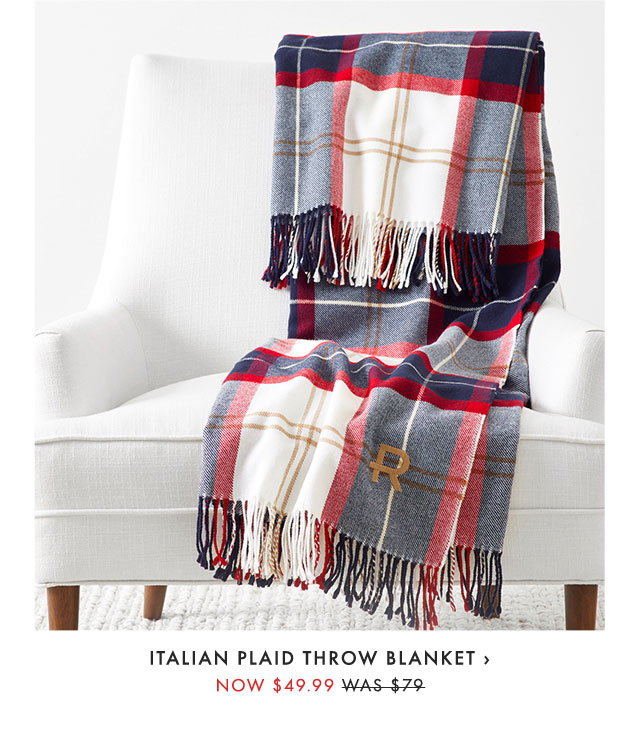 ITALIAN PLAID THROW BLANKET › NOW $49.99 - WAS $79
