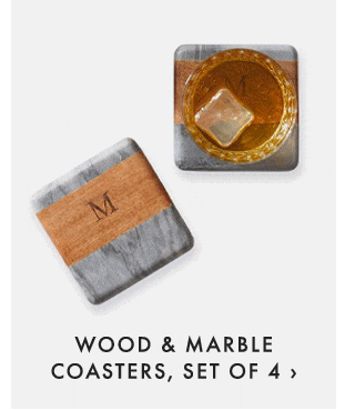 WOOD & MARBLE COASTERS, SET OF 4 ›