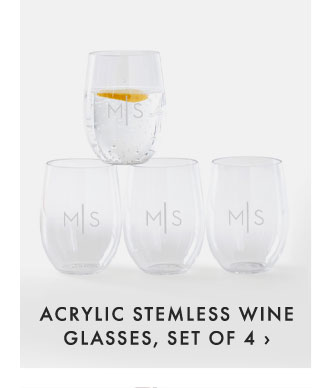ACRYLIC STEMLESS WINE GLASSES, SET OF 4 ›