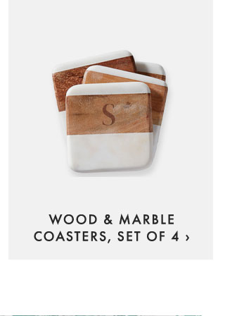 WOOD & MARBLE COASTERS, SET OF 4 ›