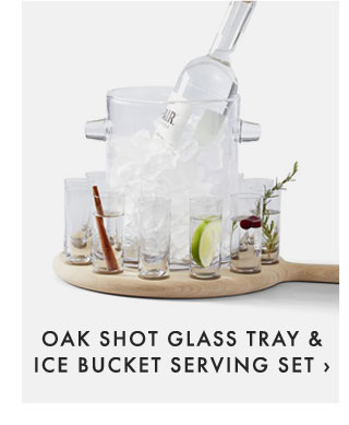 OAK SHOT GLASS TRAY & ICE BUCKET SERVING SET ›