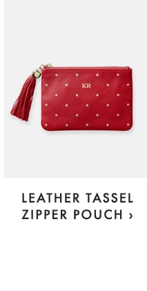 LEATHER TASSEL ZIPPER POUCH ›