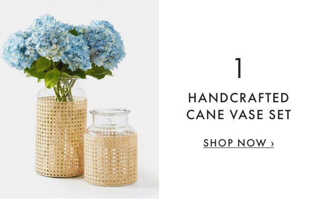 1. HANDCRAFTED CANE VASE SET - SHOP NOW ›