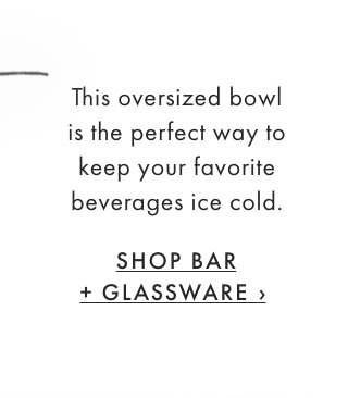 This oversized bowl is the perfect way to keep your favorite beverages ice cold. - SHOP BAR + GLASSWARE ›