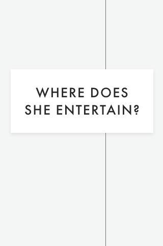 WHERE DOES SHE ENTERTAIN?