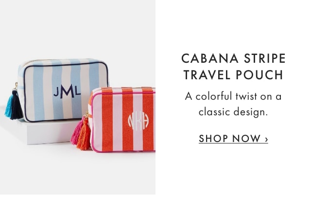 CABANA STRIPE TRAVEL POUCH - A colorful twist on a classic design. - SHOP NOW ›