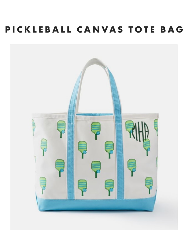 PICKLEBALL CANVAS TOTE BAG