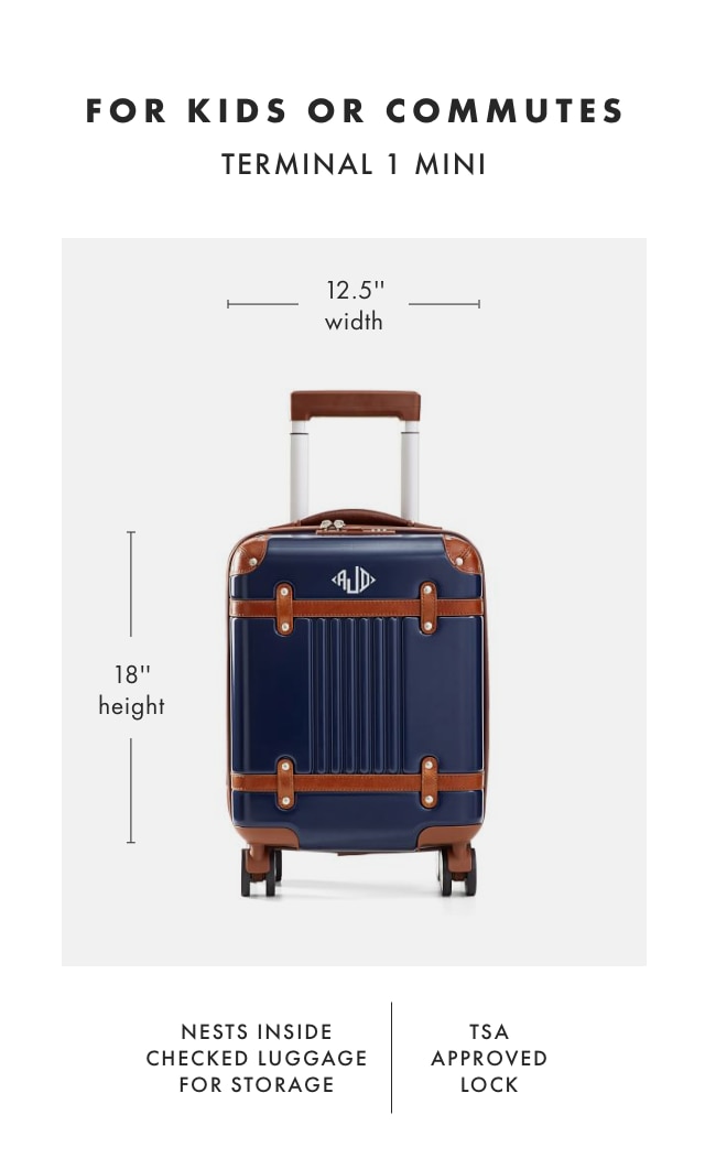 FOR KIDS OR COMMUTES - TERMINAL 1 MINI: NESTS INSIDE CHECKED LUGGAGE FOR STORAGE - TSA APPROVED LOCK