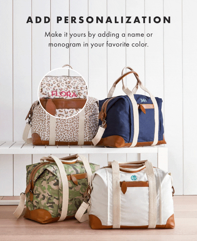 ADD PERSONALIZATION - Make it yours by adding a name or monogram in your favorite color.
