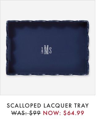 SCALLOPED LACQUER TRAY - WAS: $99 NOW: $64.99