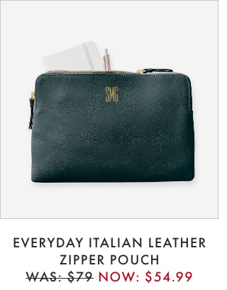 EVERYDAY ITALIAN LEATHER ZIPPER POUCH - WAS: $79 NOW: $54.99