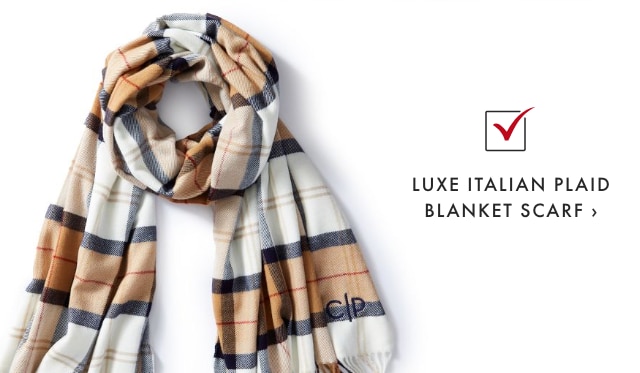 LUXE ITALIAN PLAID BLANKET SCARF › 