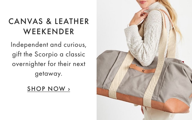 CANVAS & LEATHER WEEKENDER - SHOP NOW ›