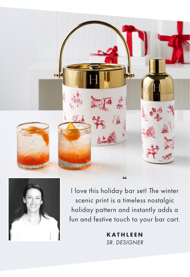 Holiday Bar Set - Kathleen, Sr. Designer