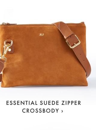ESSENTIAL SUEDE ZIPPER CROSSBODY