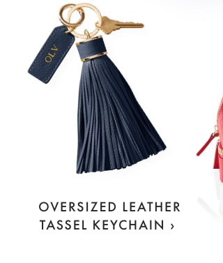 OVERSIZED LEATHER TASSEL KEYCHAIN