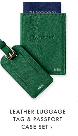 LEATHER LUGGAGE TAG & PASSPORT CASE SET