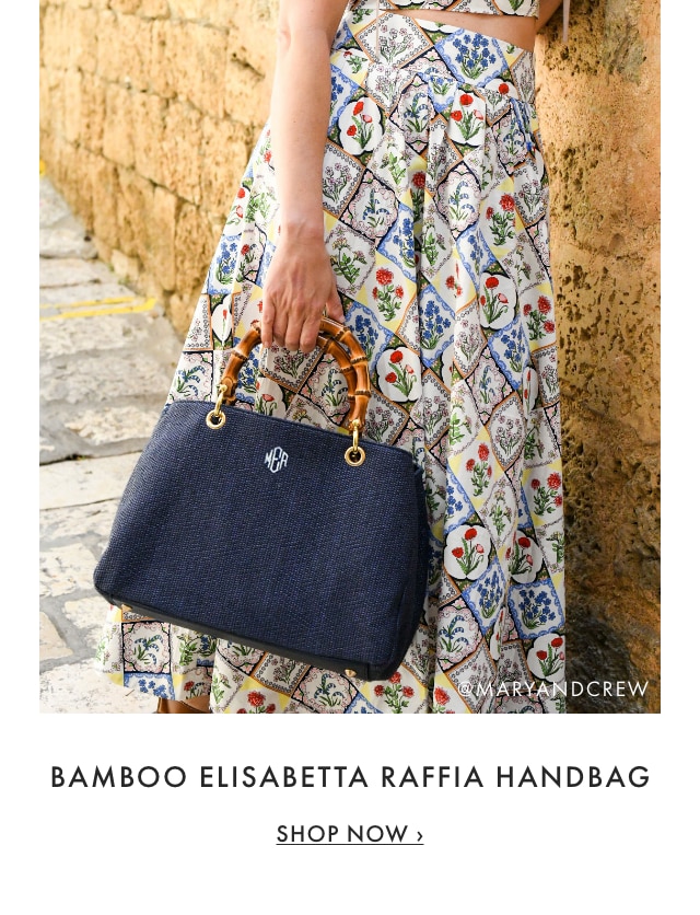 NEW COLORS - BAMBOO ELISABETTA RAFFIA HANDBAG - SHOP NOW &rsaquo;