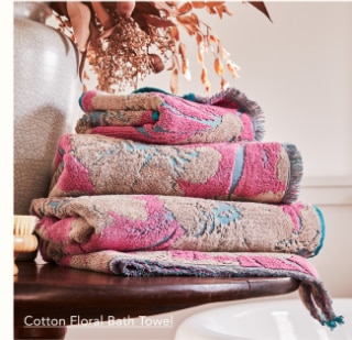 Cotton Floral Bath Towel