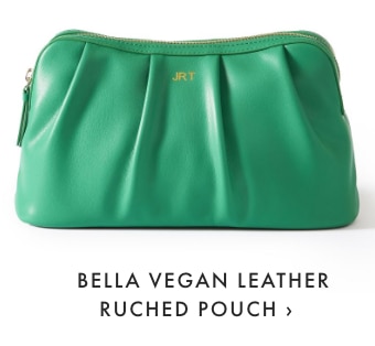 BELLA VEGAN LEATHER RUCHED POUCH ›